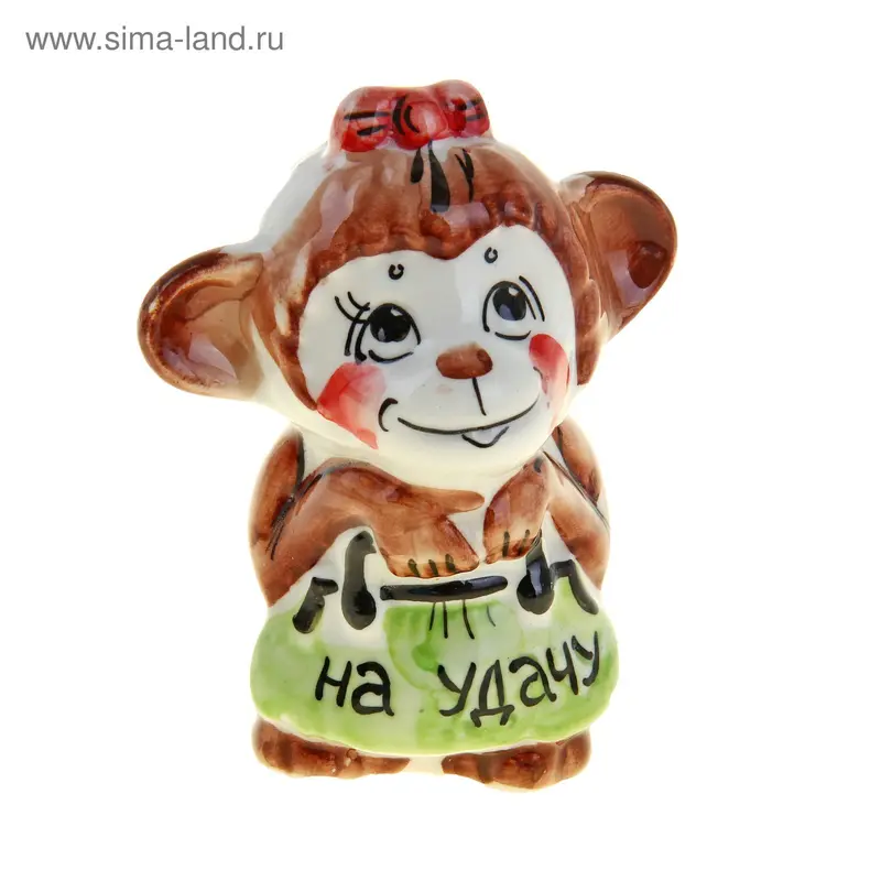 Сувенир "Обезьянка - На Удачу!" символ 2016 года, гжель, цвет