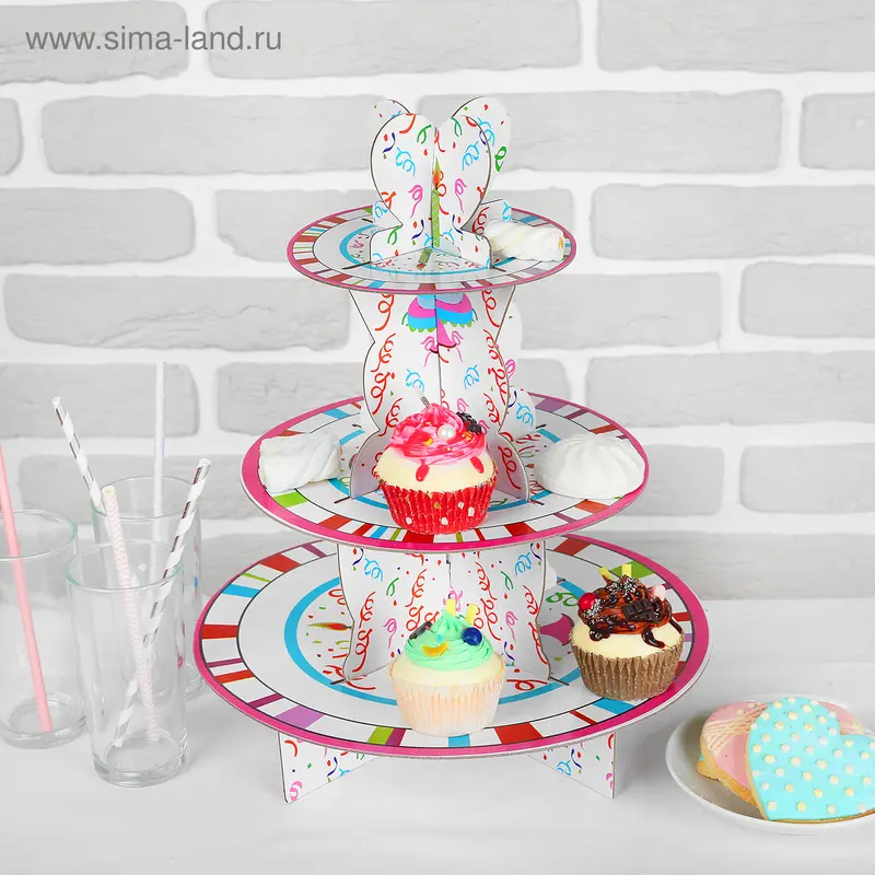 Подставка для пирожных трехъярусная "Десерт"