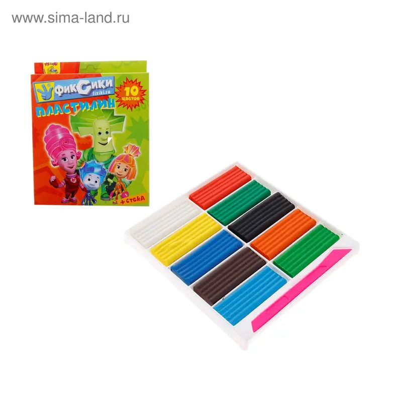 Пластилин "Фиксики" 10 цветов, 200 гр