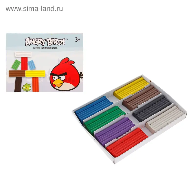 Пластилин "Angry Birds" 8 цветов, 160 гр