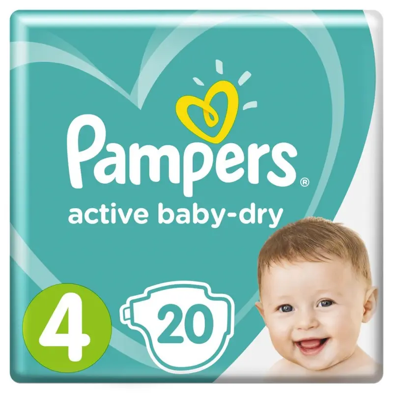 Подгузники Pampers Active Baby-Dry (9-14 кг), 20 шт