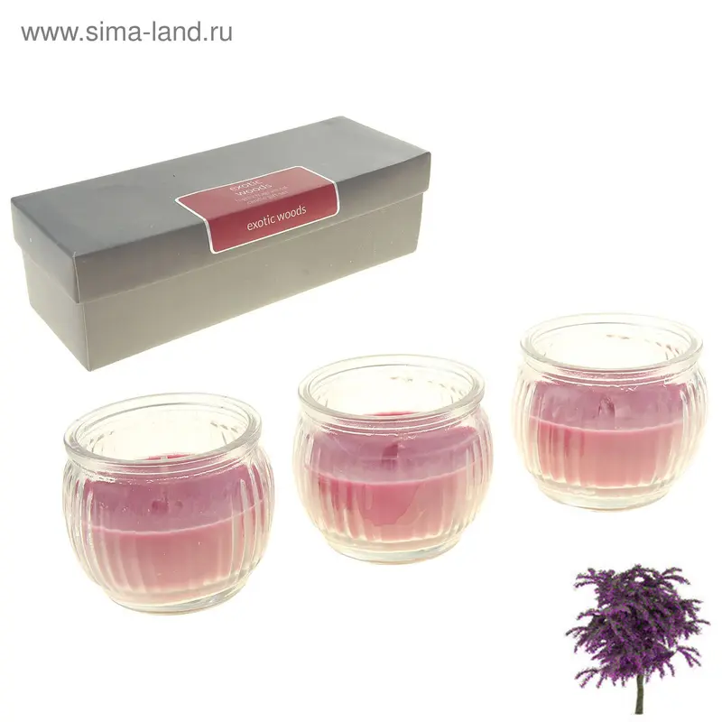 Свеча SILVER "Асти" (набор 3 шт) exotic wood 3х70 мл