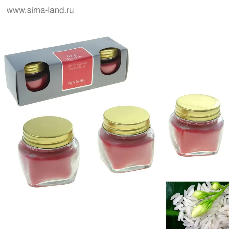 Свеча SILVER в банке (набор 3 шт) fig & herbs 3х28 мл