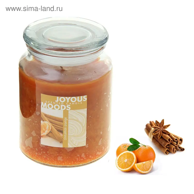 Свеча в банке 14х9 см Cinnamon orange 500 мл