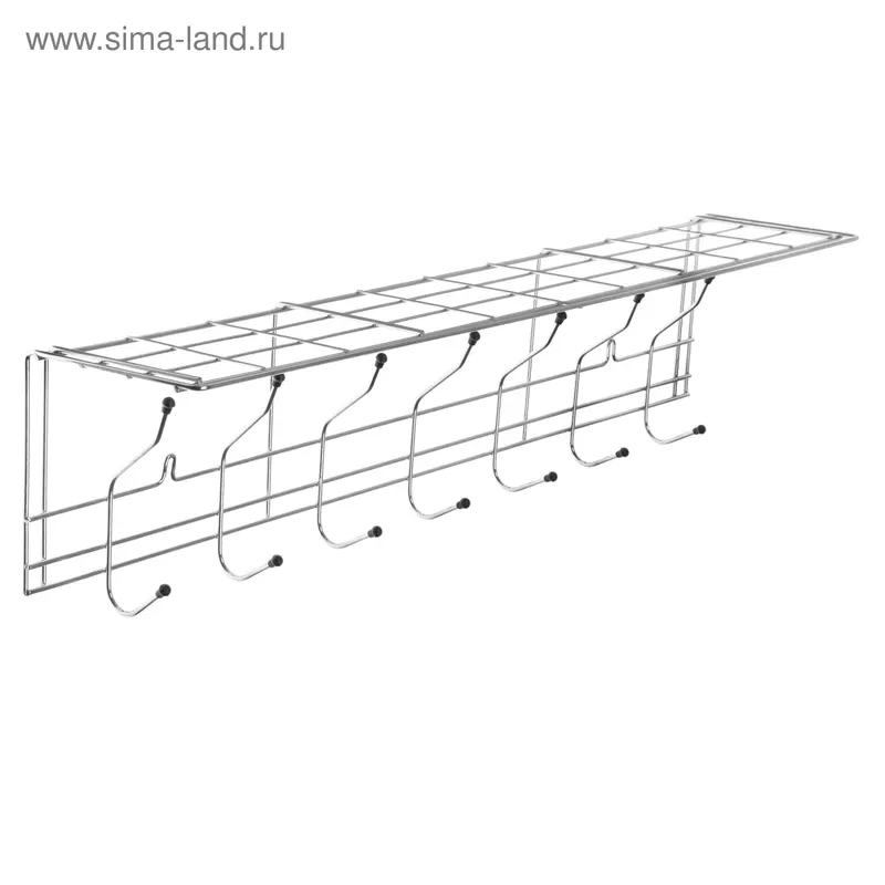 Вешалка с полкой 7 крючков, 95×23 см