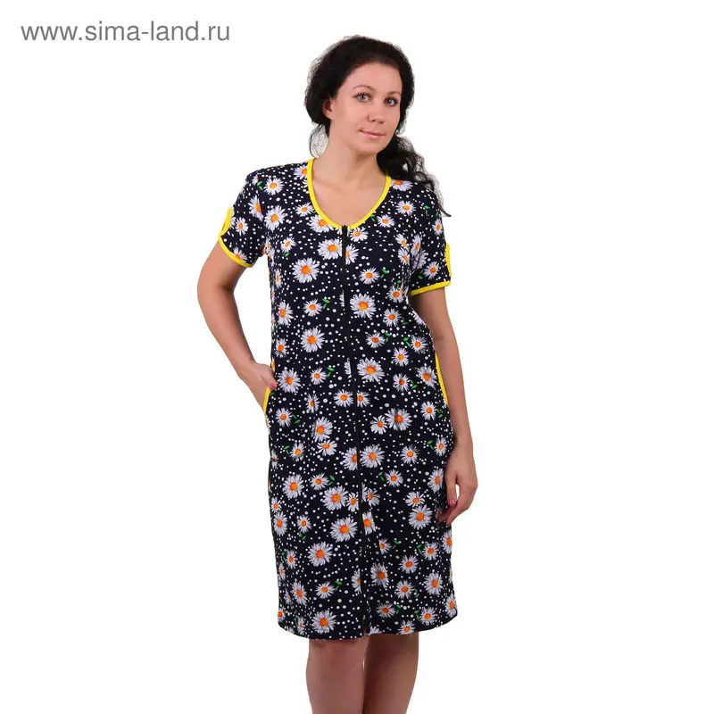 Халат женский на молнии ХКРМ 0078, р-р 52