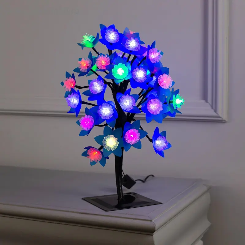 Светодиодный куст 0.3 м, "Шишки 3D", 32LED, 220V, моргает, RG/RB
