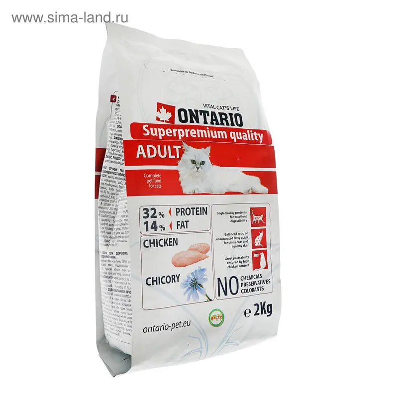 Сухой корм для кошек ONTARIO Adult Chicken 2 кг