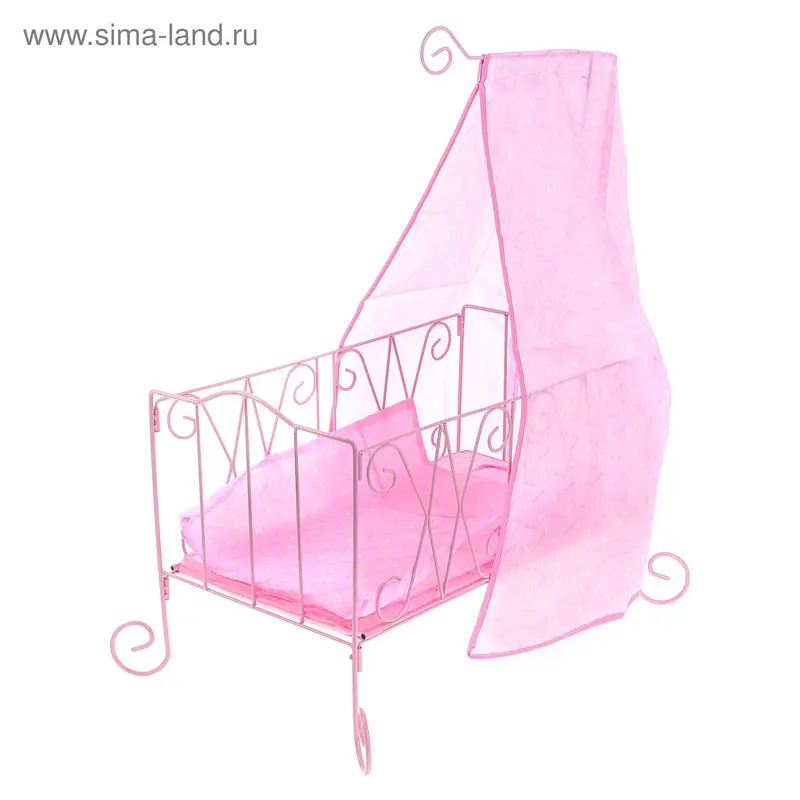 кровать для кукол ажурная в пакете