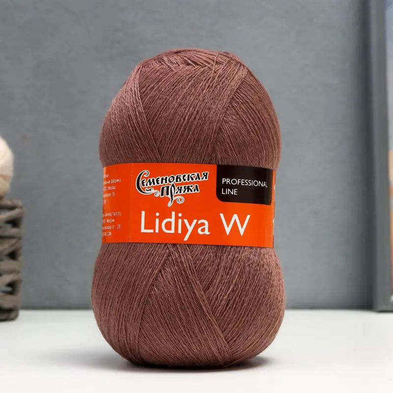 Пряжа LidiyaWool (ЛидияЧШ) 100% шерсть 1613м/100гр (90621 какао_v2)