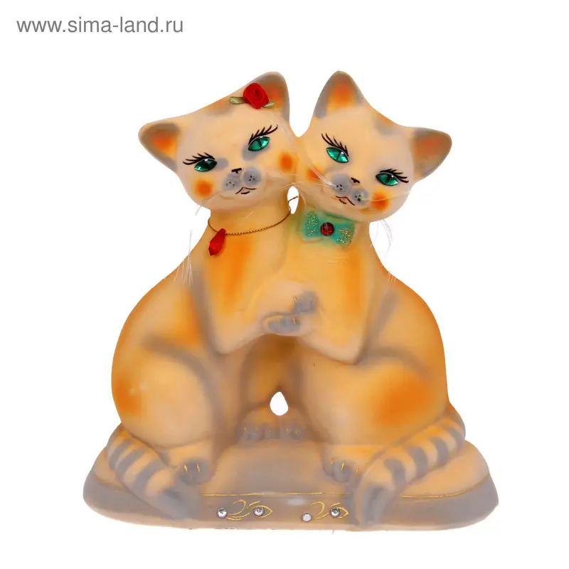 Копилка "Коты" пара, флок, рыжая