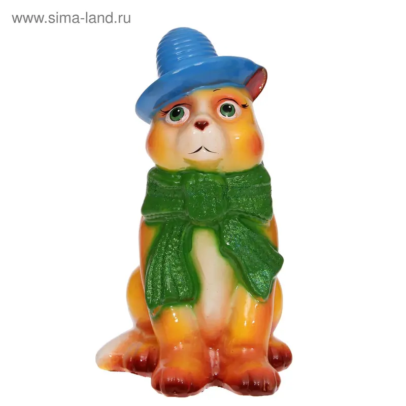 Копилка "Кот в шарфе" глянец, жёлтая