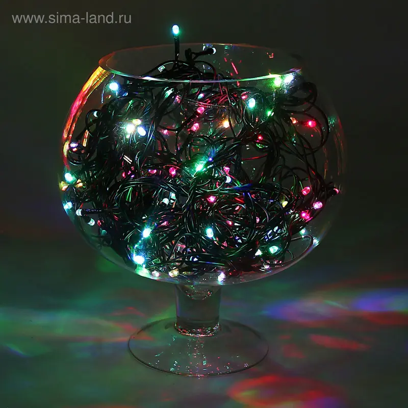 Гирлянда "Метраж" улич. Д: 10 м, Н.Т., LED-100-220V, моргает, МУЛЬТИ(RGB)