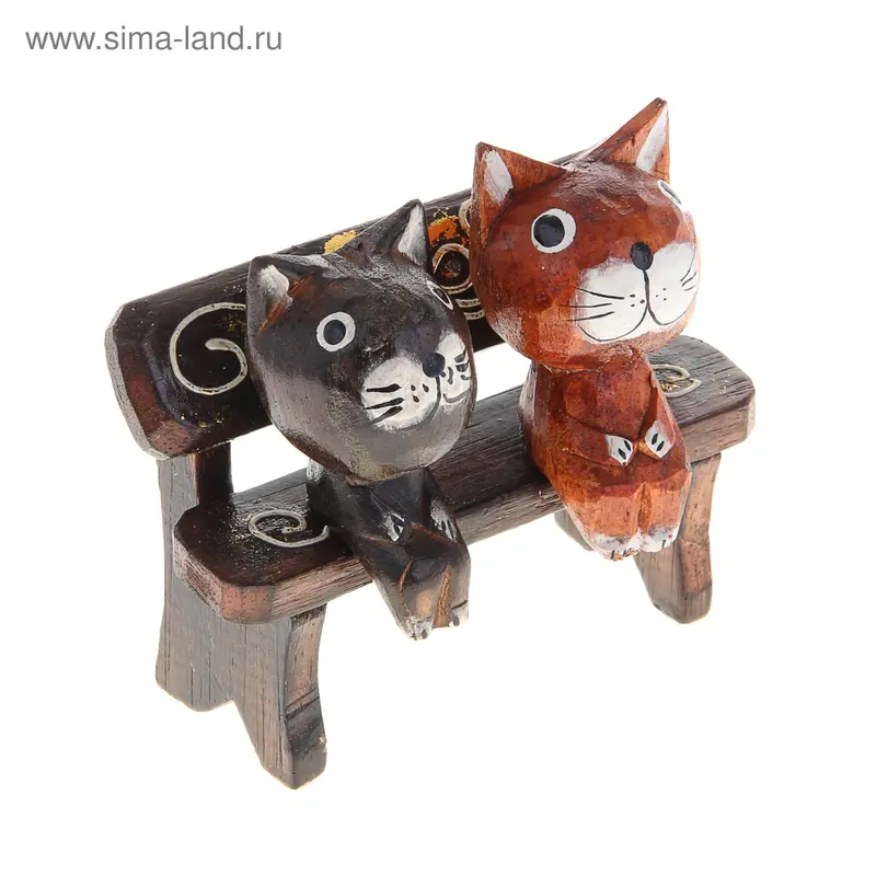 Сувенир Кошка на скамейке 15см