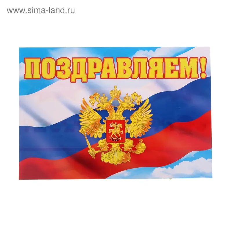 Гирлянда + плакат "С Праздником!", герб, 230 см
