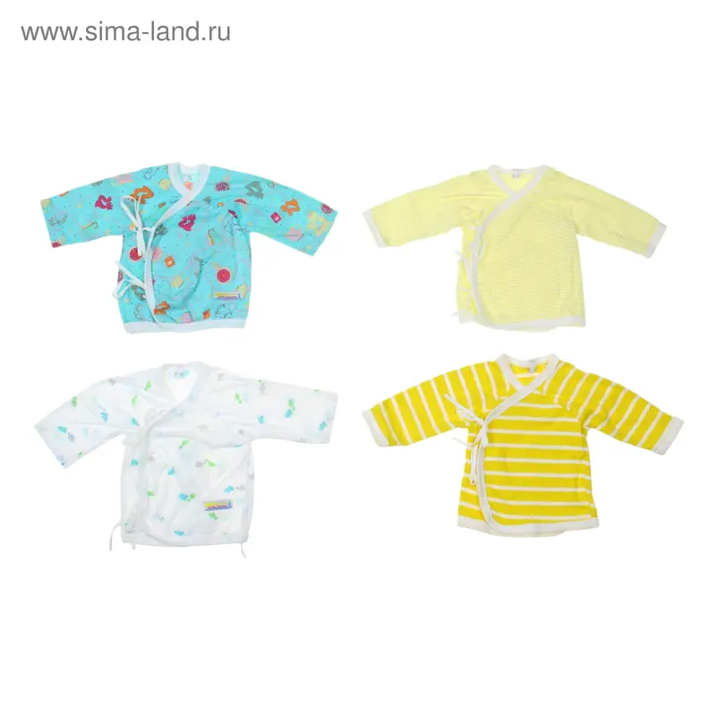 Распашонка длинный рукав, 0-6 мес., 100% хлопок, цвет микс
