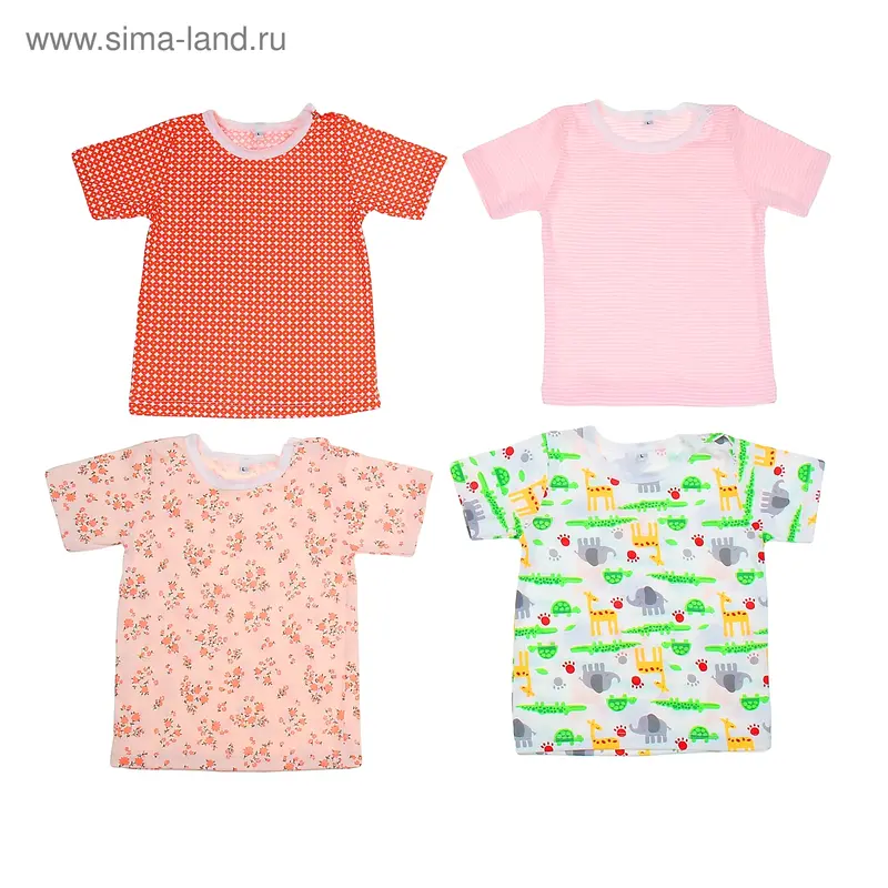 Футболка 3-4 г., (L), 100% хлопок, цвет микс