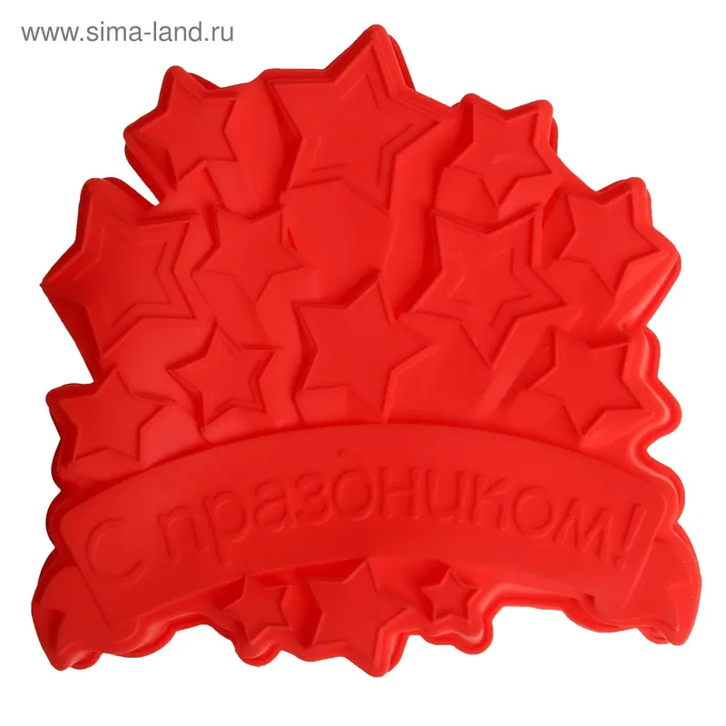 Форма для выпечки "С Праздником", красный, 23 х 23 см, глубина 4,5 см