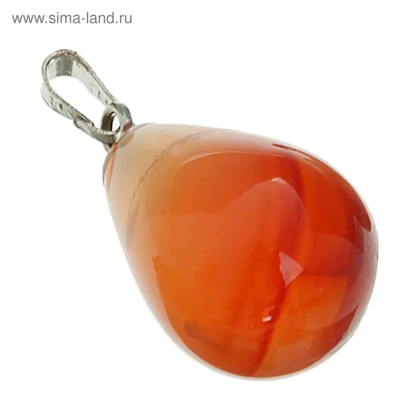 Кулон капля «Сердолик», пористый камень