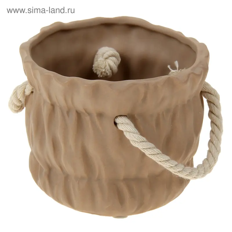 Кашпо "Мешочек круглый с ручками" 12*12*9 см, микс