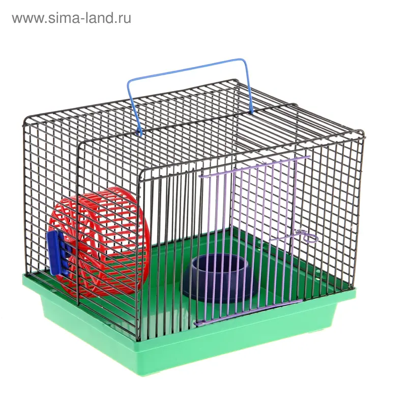 Клетка для джунгарика "Кубик" (колесо,миска) 23 х 18 х 19 см