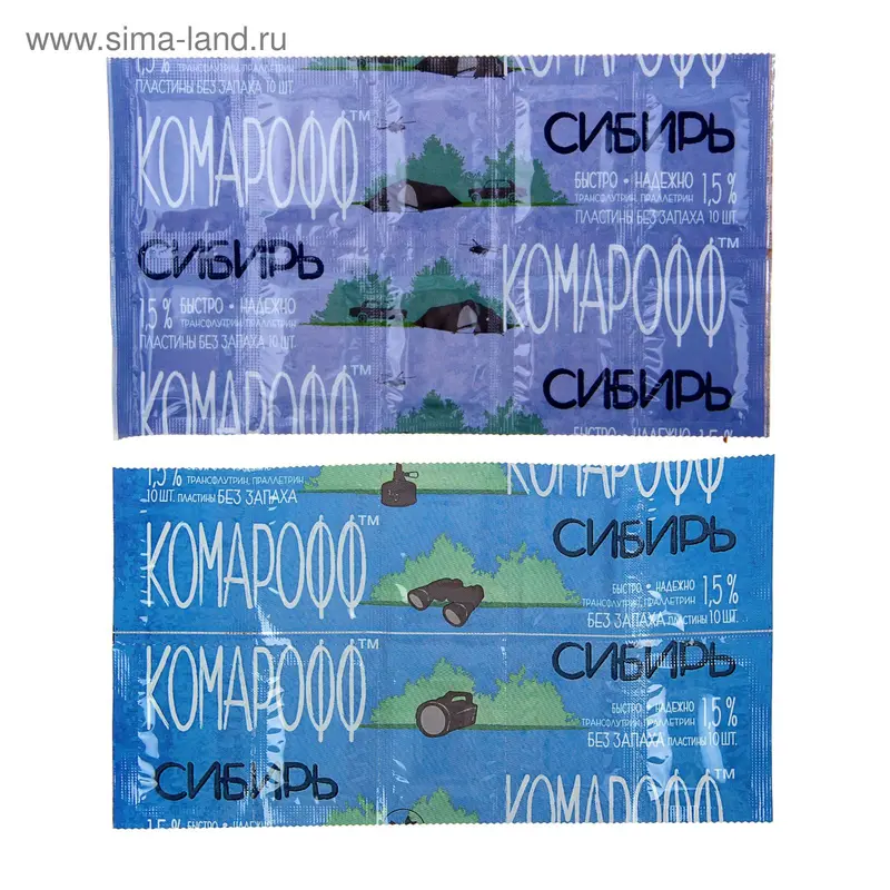 Пластины Комарофф СИБИРЬ без запаха, поперечные 10 шт
