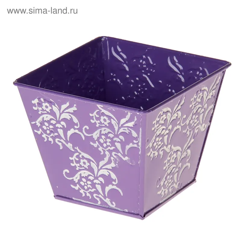 Кашпо оцинкованное "Вензеля" 10*12,5 см, микс