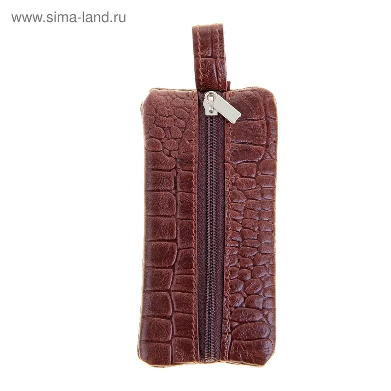 Ключница, пулл-ап, крокодил, скат 12, коричневый