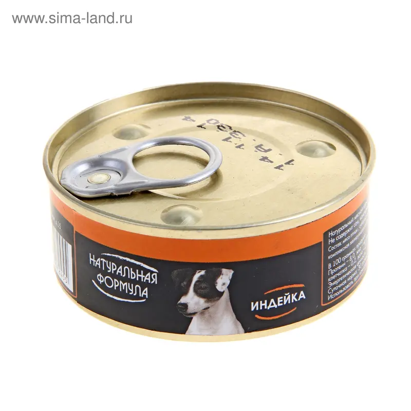 Корм для собак "НАТУРАЛЬНАЯ ФОРМУЛА", индейка, ж/б, 100 гр