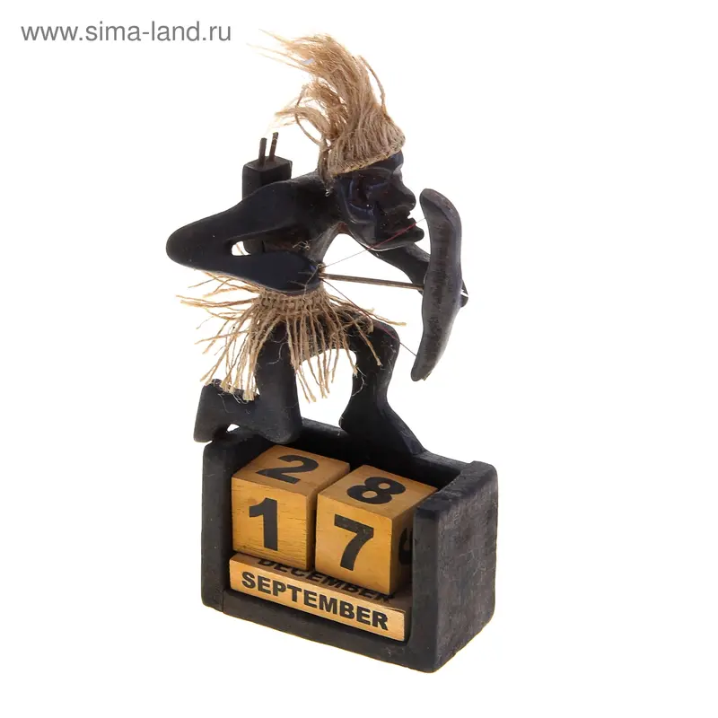Календарь настольный с фигуркой аборигена "Асмат" 10х19см