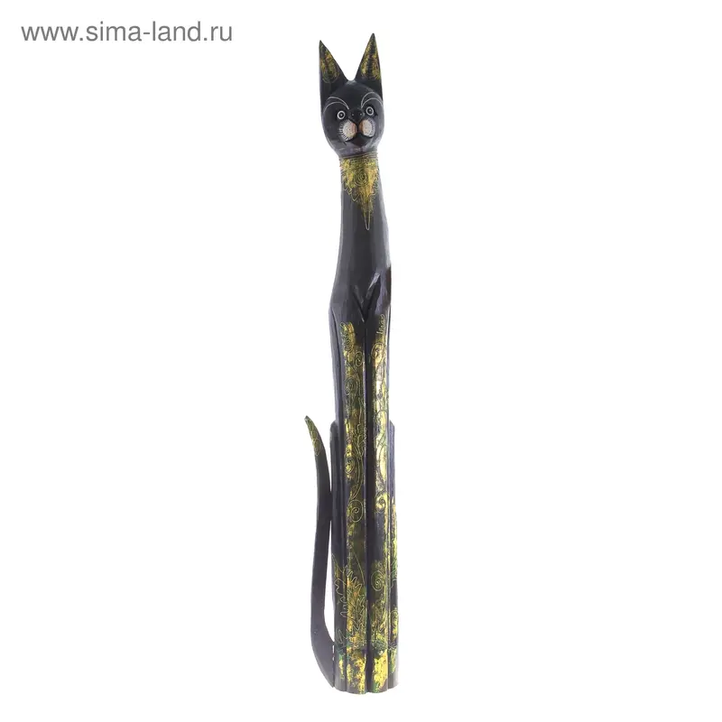 Сувенир "Кот" 150см., черный, роспись: золотой антик