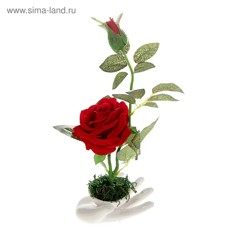 композиция роза в руке 30*15 см