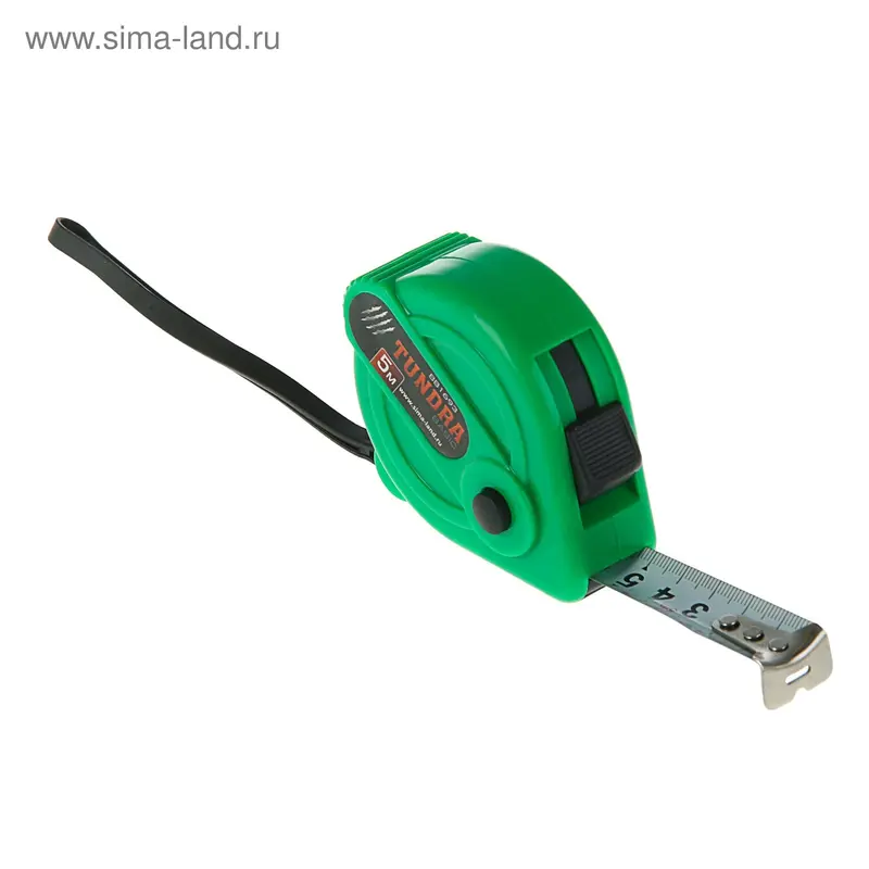 Рулетка ТУНДРА, пластиковый корпус, 3 фиксатора, 5 м х 19 мм