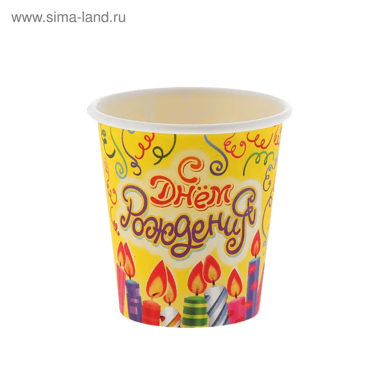Набор рюмок "С днем рождения" свечи, 80 мл, (6 шт.)