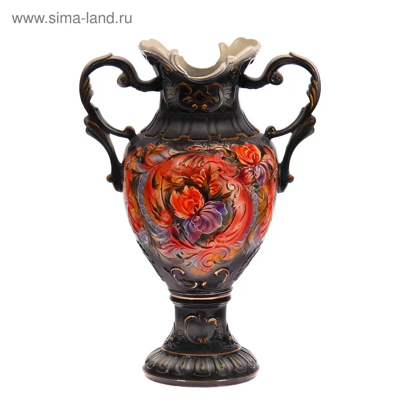 Ваза напольная "Астория" большая, ирис, чёрная