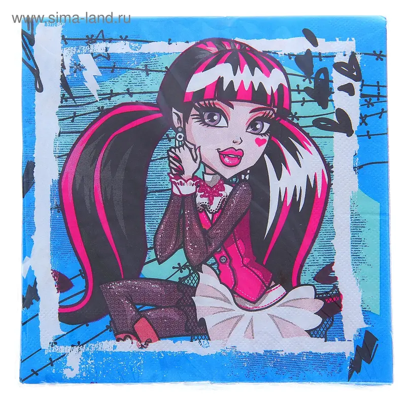 Салфетки бумажные Monster High, 33 см, набор 20 шт