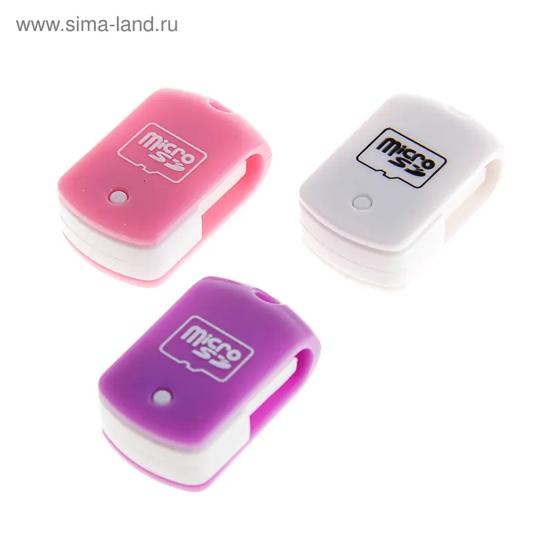 Картридер мини, для Micro-SD, маленький, "Поворот", МИКС