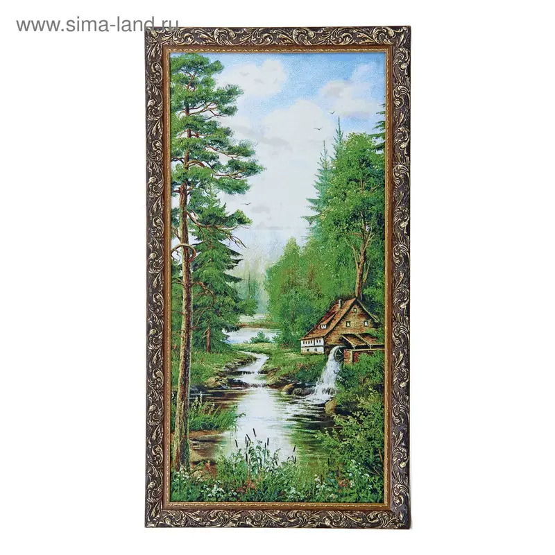 Гобелен Мельница, 40*80, простая рама