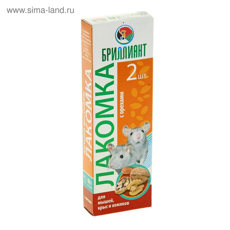 Лакомка для хомяков "БРИЛЛИАНТ Люкс" с орехами, 80гр 1107956