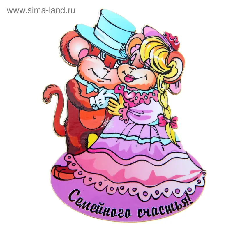 Магнит "Семейного счастья!", символ года 2016
