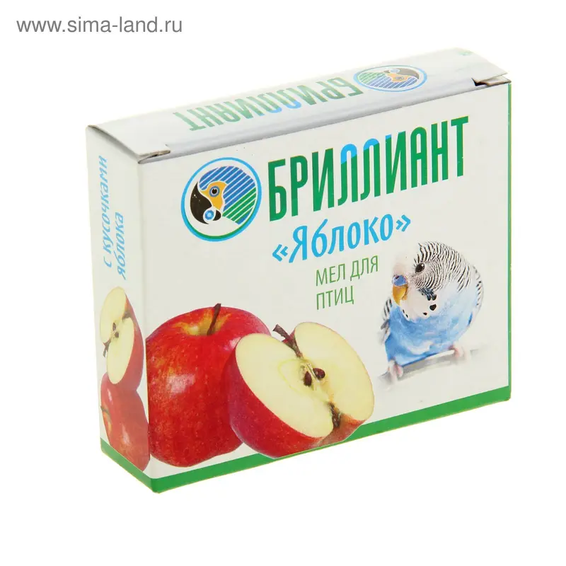 Мел фруктовый "БРИЛЛИАНТ" для птиц, с яблоком, 30 г