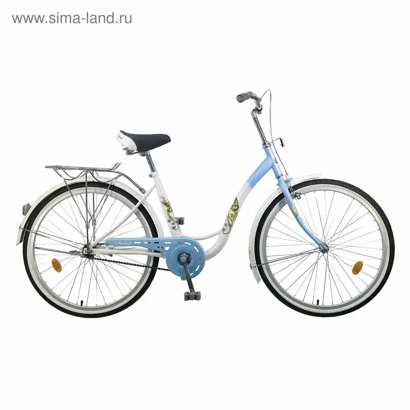Велосипед 26" Novatrack Lady, 2016, цветбелый-голубой, размер 18"