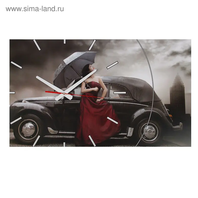 Часы-картина настенные, серия: Люди, "Rain", 61х37 см, микс