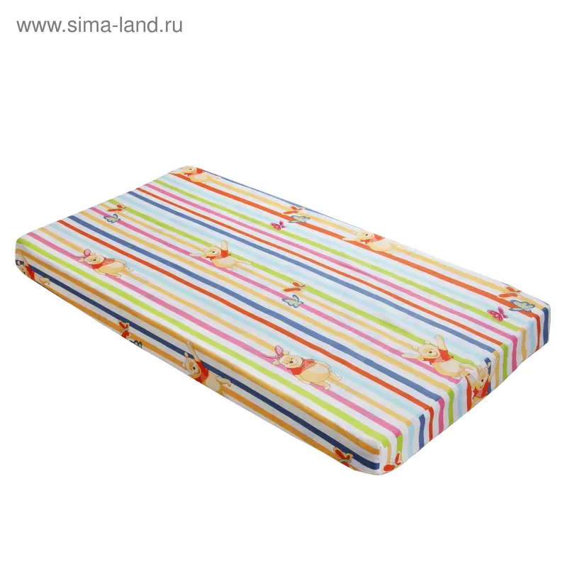 Простынь на резинке Винни Пух 90*200*25 см 100% хлопок, бязь