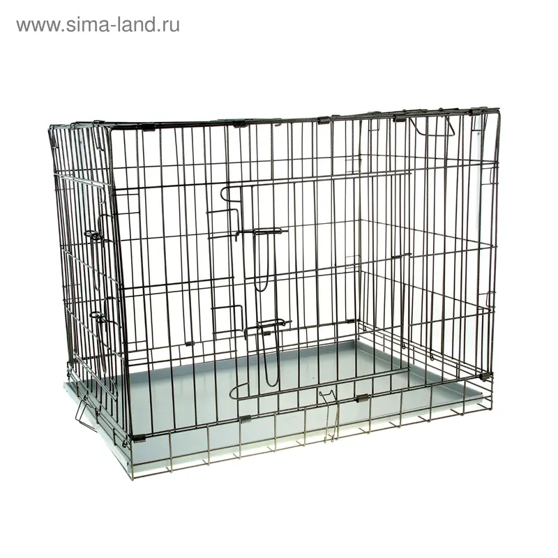 Клетка № 6 для собак и кошек, 107 х 71 х 81 см, чёрная