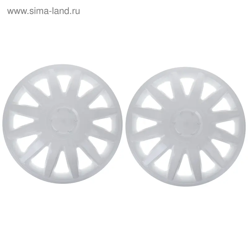 Колпаки колесные R16 "Элегант", на Газель, передние, белые, набор 2 шт