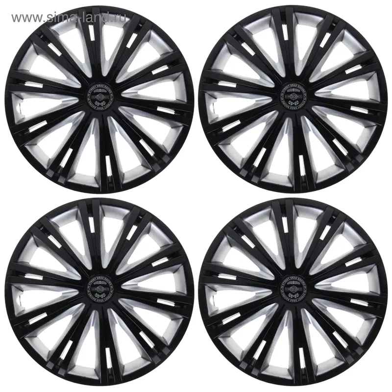 Колпаки колесные R15 "Гига" Super Black, набор 4 шт