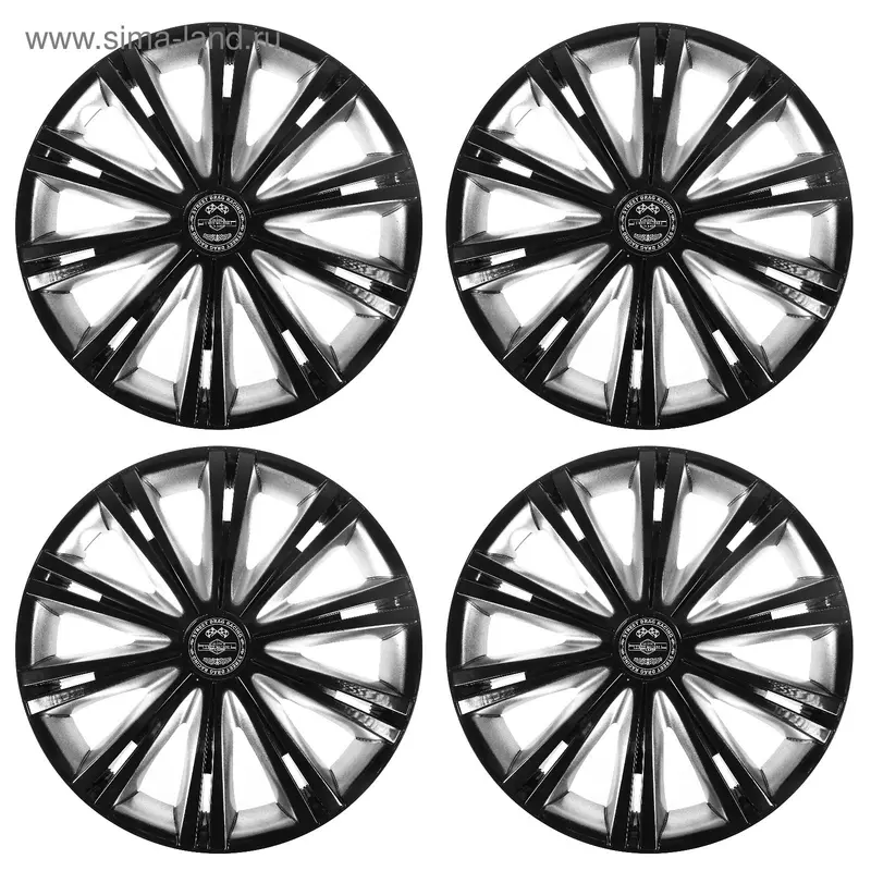 Колпаки колесные R13 "Гига" Super Black, набор 4 шт