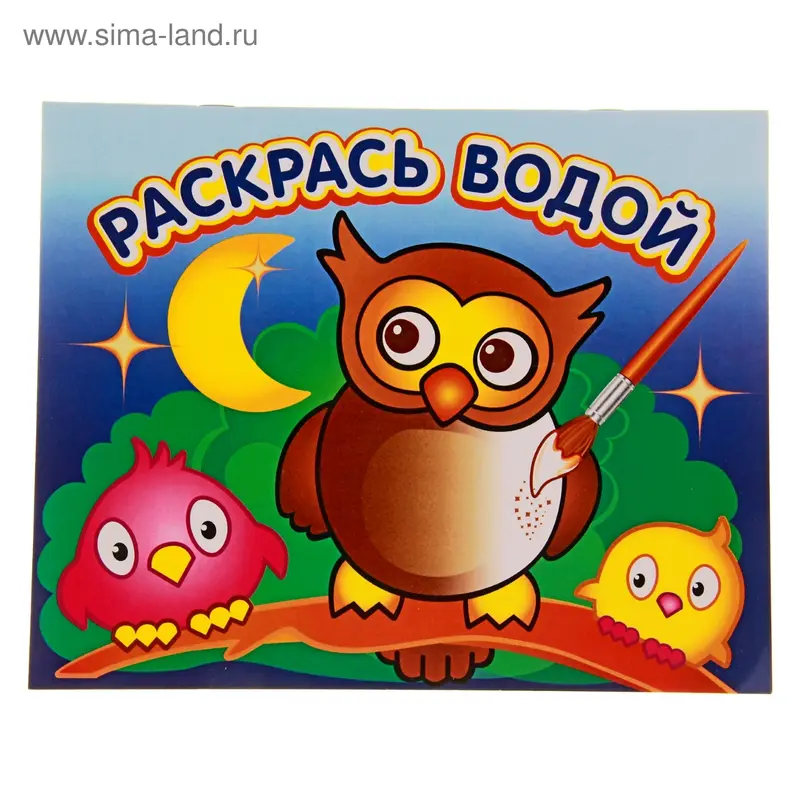 Водная раскраска «Мудрая сова»