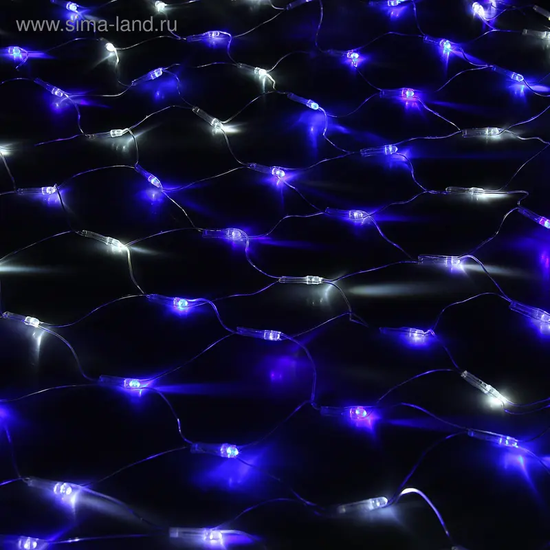СЕТЬ, Ш:1 м, В:0.9 м, Н.С. LED-120-220V, моргает, БЕЛО-СИНИЙ